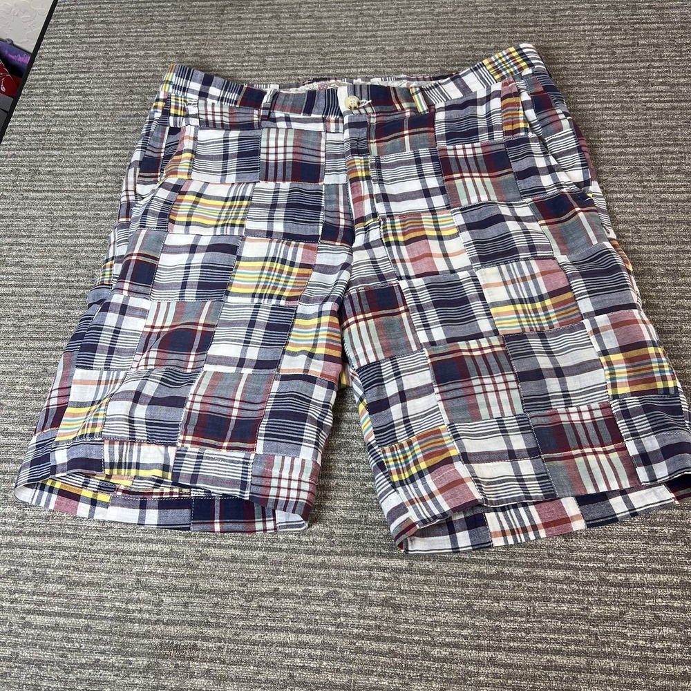 Berle Patchwork‎ Madras Shorts Mens 34 Multicolor Plaid Cotton Preppy Vintage